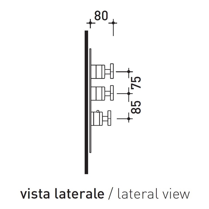 Immagine di Flaminia EVERGREEN miscelatore doccia termostatico a incasso a 2 vie, finitura cromo EGBT2