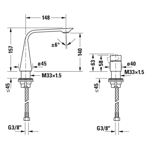 Immagine di Duravit XVIU composizione bagno sostegno metallico, champagne opaco con lavabo due fori, colore bianco + specchio con profilo champagne opaco + sifone, finitura cromo + gancio doppio portasciugamani, finitura cromo + rubinetto D.1, finitura cromo XV4715EB185-XV70420B1B1