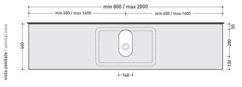Immagine di Flaminia SOLID mensola L.80 P.46 H.6 cm, per lavabi NILE appoggio, finitura legno rustico marrone SLNL