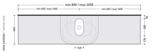 Immagine di Flaminia SOLID mensola L.80 P.46 H.6 cm, per lavabo PASS 62, finitura legno rustico marrone SLPS62