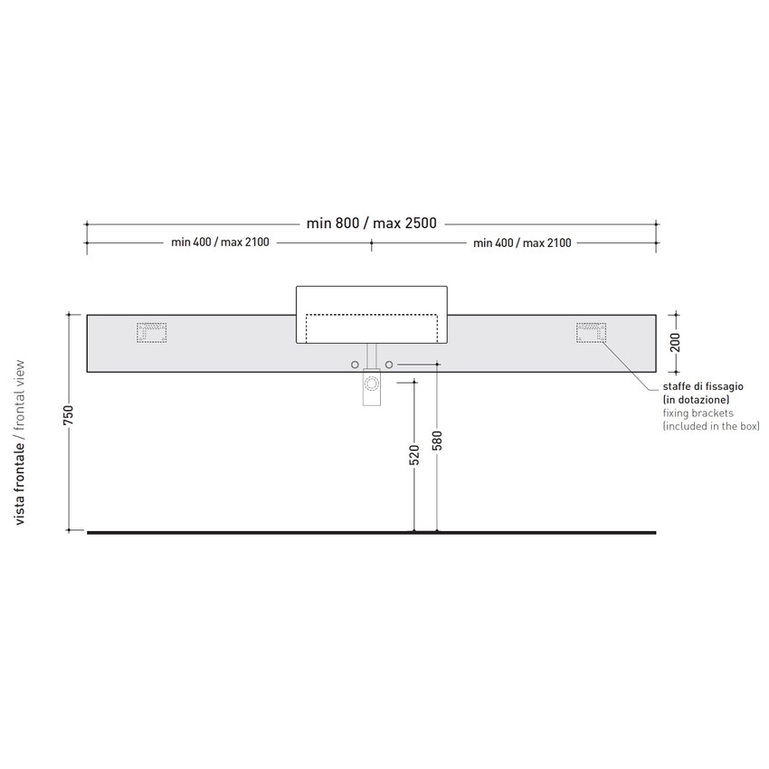 Immagine di Flaminia FORTY6 mensola L.80 P.40 H.20 cm, per lavabo Twin Set 52 da semincasso (art. 5054), colore nero finitura lucido F65054NE