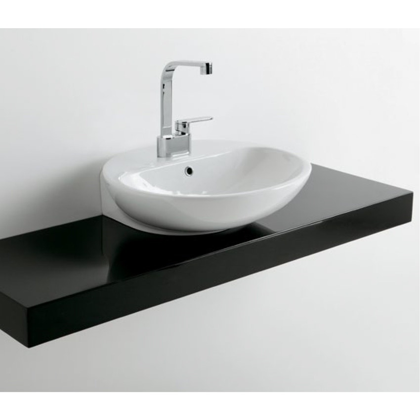 Immagine di Flaminia FORTY6 mensola L.80 P.46 H.10 cm, per lavabo Nuda 60 (art.5083), colore nero finitura lucido F65083NE