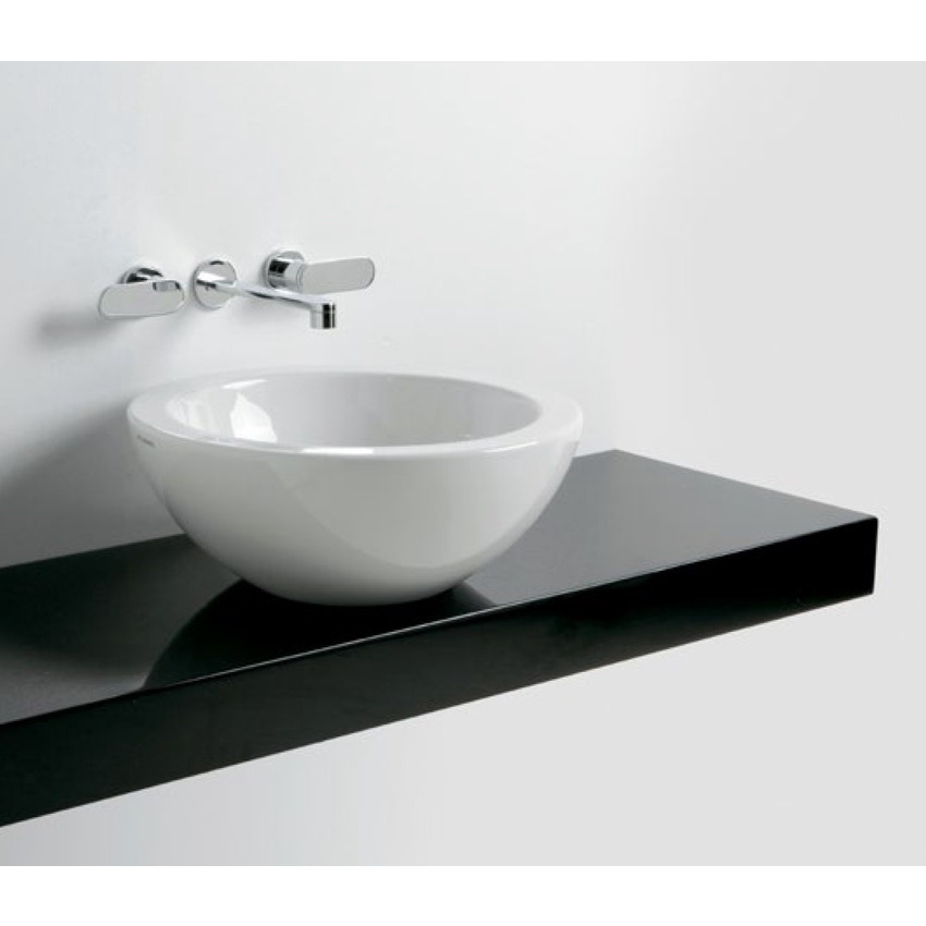 Immagine di Flaminia FORTY6 mensola L.80 P.46 H.10 cm, per lavabo Fonte (art.FN50L-FT52L), colore nero finitura lucido F6FNTNE
