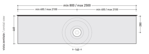 Immagine di Flaminia FORTY6 mensola L.80 P.46 H.10 cm, per lavabo Fonte (art.FN50L-FT52L), colore nero finitura lucido F6FNTNE