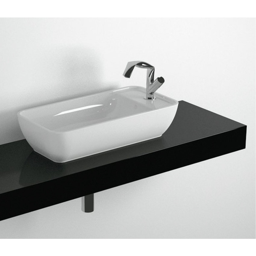 Immagine di Flaminia FORTY6 mensola L.80 P.46 H.10 cm, per lavabo Pass (art.PS60A-PS60AP-PS60AT), colore nero finitura lucido F6PS60NE