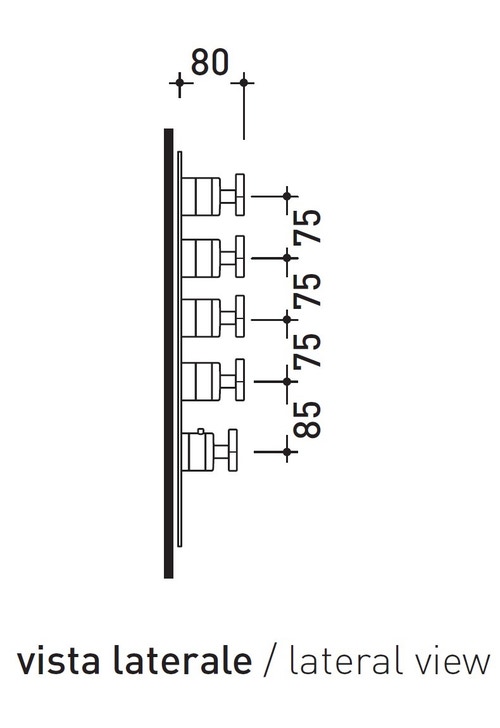 Immagine di Flaminia EVERGREEN miscelatore doccia termostatico a incasso a 4 vie, finitura cromo EGBT4