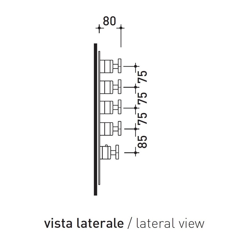 Immagine di Flaminia EVERGREEN miscelatore doccia termostatico a incasso a 4 vie, finitura cromo EGBT4