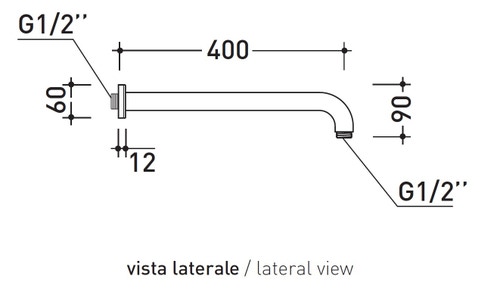 Immagine di Flaminia EVERGREEN braccio per soffione doccia, a parete, finitura cromo EG418