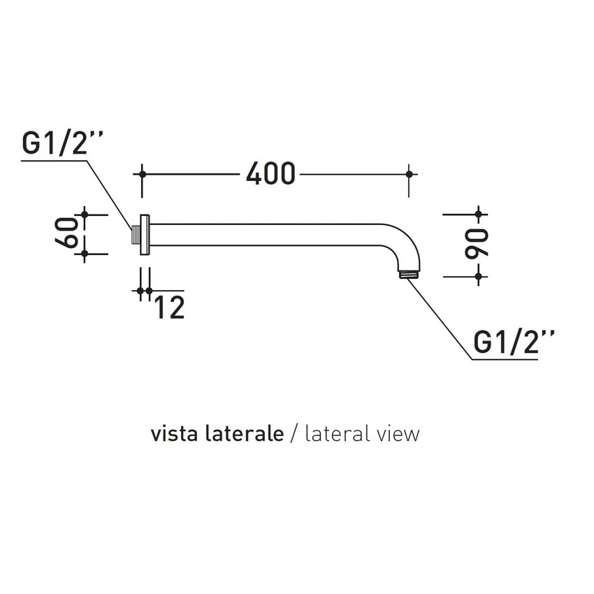 Immagine di Flaminia EVERGREEN braccio per soffione doccia, a parete, finitura cromo EG418