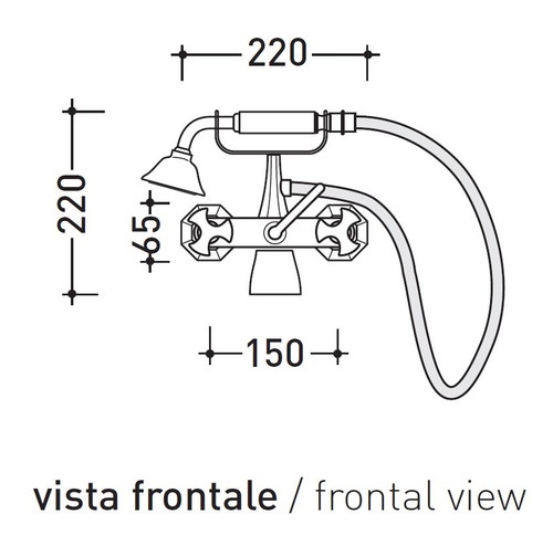 Immagine di Flaminia EVERGREEN miscelatore vasca esterno, con deviatore e doccetta, finitura cromo EG250