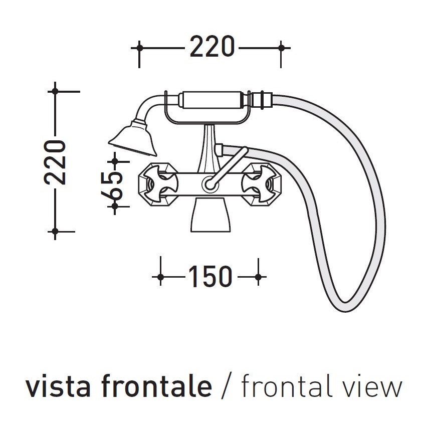 Immagine di Flaminia EVERGREEN miscelatore vasca esterno, con deviatore e doccetta, finitura cromo EG250