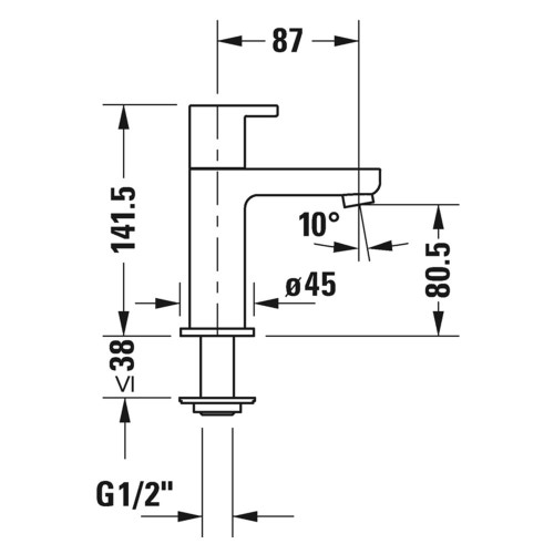 Immagine di Duravit B.2 miscelatore monocomando per acqua fredda senza scarico e saltarello finitura cromo B21080002010