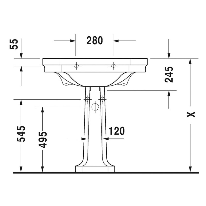 Immagine di Duravit 1930 colonna L.29.6 P.28 cm, colore bianco 0857900000