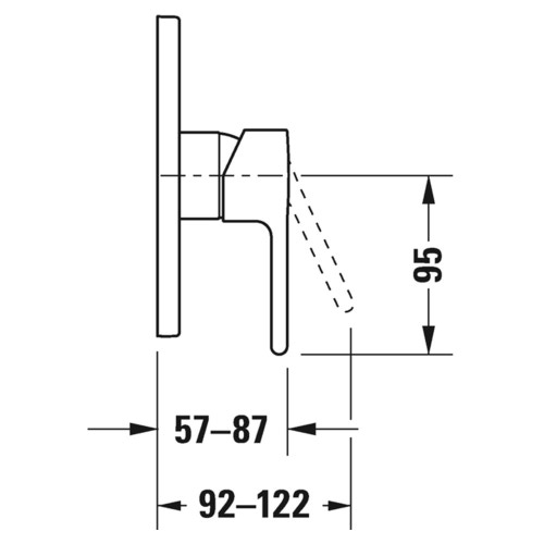 Immagine di Duravit B.2 miscelatore monocomando doccia a incasso finitura cromo B24210010010