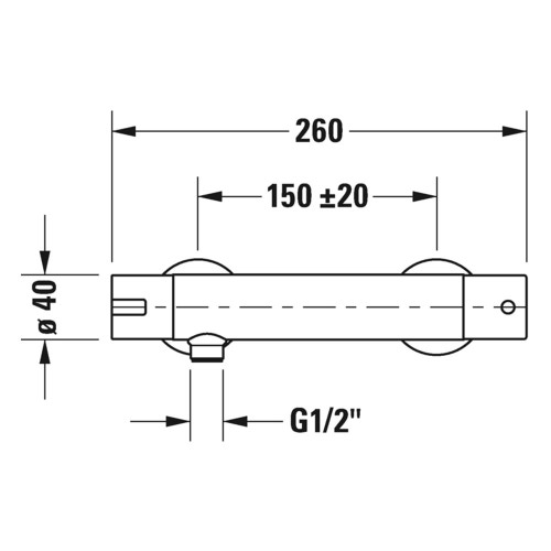 Immagine di Duravit B.2 miscelatore termostatico doccia esterno finitura cromo B24220000010