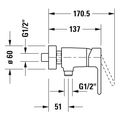 Immagine di Duravit B.2 miscelatore monocomando doccia esterno finitura cromo B24230000010