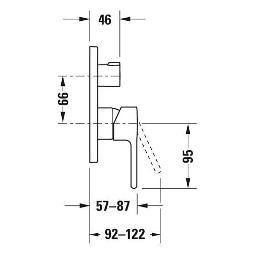 Immagine di Duravit B.2 miscelatore vasca a leva singola per installazione a scomparsa con deviatore, finitura cromo B25210012010