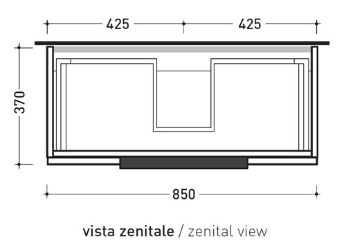 Immagine di Flaminia BOX base portalavabo sospesa, 1 cassetto, L.85 P.37 H.25 cm, con top e foro per lavabo da appoggio, finitura ok arly BX992+BXPR38ARL