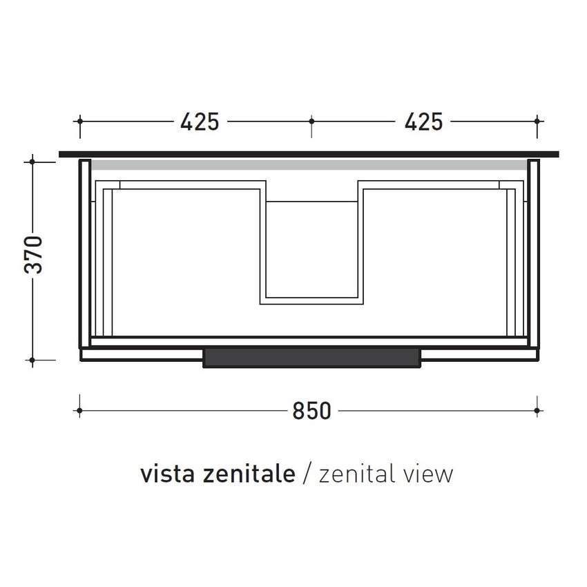 Immagine di Flaminia BOX base portalavabo sospesa, 1 cassetto, L.85 P.37 H.25 cm, con top e foro per lavabo da appoggio, finitura ok arly BX992+BXPR38ARL