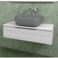 Immagine di Flaminia BOX base portalavabo sospesa, 1 cassetto, L.95 P.37 H.25 cm, con top e foro per lavabo da appoggio, finitura oj bianco BX994+BXPR38OJB
