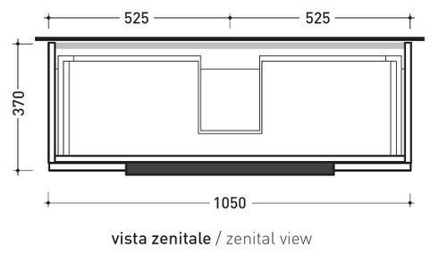 Immagine di Flaminia BOX base portalavabo sospesa, 1 cassetto, L.105 P.37 H.25 cm, con top e foro per lavabo da appoggio, finitura oj canapa BX968+BXPR38OJC