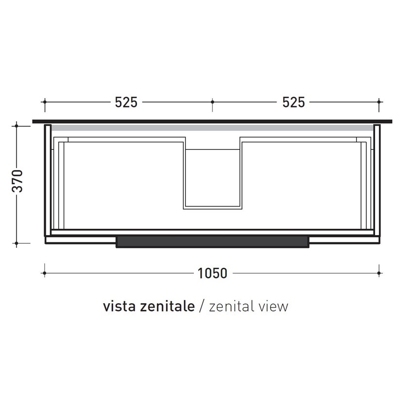 Immagine di Flaminia BOX base portalavabo sospesa, 1 cassetto, L.105 P.37 H.25 cm, con top e foro per lavabo da appoggio, finitura oj canapa BX968+BXPR38OJC