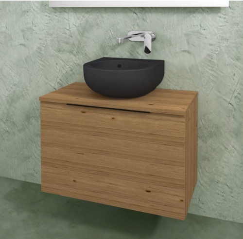 Immagine di Flaminia BOX base portalavabo sospesa, 1 cassetto, L.70 P.37 H.50 cm, con top e foro per lavabo da appoggio, finitura ok arly BX804+BXPR38ARL