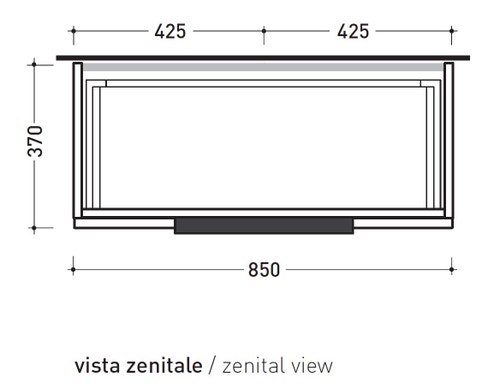 Immagine di Flaminia BOX base portalavabo sospesa, 1 cassetto, L.85 P.37 H.50 cm, con top e foro per lavabo da appoggio, finitura oj grigio BX810+BXPR38OJG