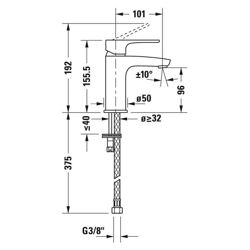Immagine di Duravit B.1 miscelatore monocomando per lavabo taglia S senza scarico e saltarello finitura cromo B11010002010