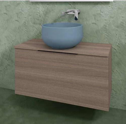 Immagine di Flaminia BOX base portalavabo sospesa, 1 cassetto, L.95 P.37 H.50 cm, con top e foro per lavabo da appoggio, finitura oj canapa BX822+BXPR38OJC