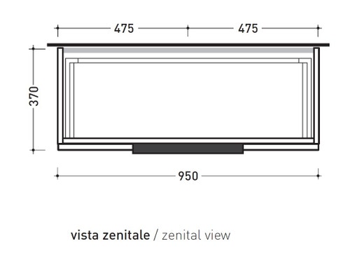 Immagine di Flaminia BOX base portalavabo sospesa, 1 cassetto, L.95 P.37 H.50 cm, con top e foro per lavabo da appoggio, finitura oj canapa BX822+BXPR38OJC