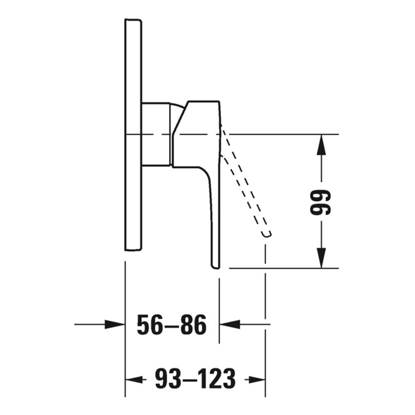 Immagine di Duravit B.1 miscelatore monocomando doccia a incasso, finitura cromo B14210010010