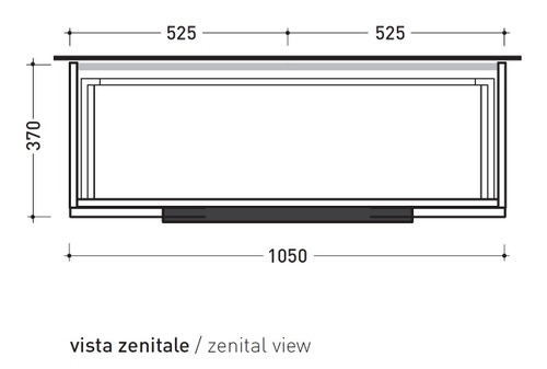 Immagine di Flaminia BOX base portalavabo sospesa L.105 P.37 H.50 cm, 1 cassetto, con top e foro per lavabo da appoggio, finitura ok arly BX834+BXPR38ARL