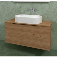 Immagine di Flaminia BOX base portalavabo sospesa L.105 P.37 H.50 cm, 1 cassetto, con top e foro per lavabo da appoggio, finitura ok arly BX834+BXPR38ARL