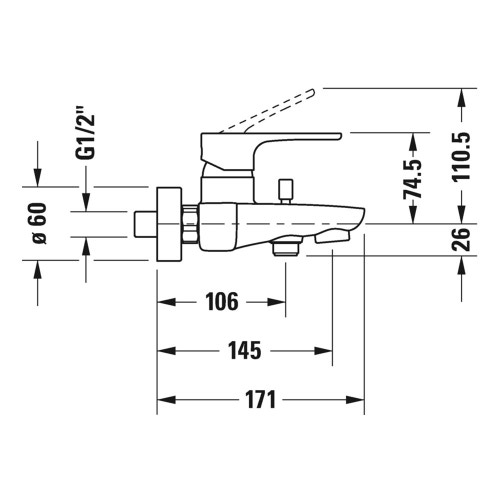 Immagine di Duravit B.1 miscelatore monocomando doccia esterno con deviatore finitura cromo B15230000010