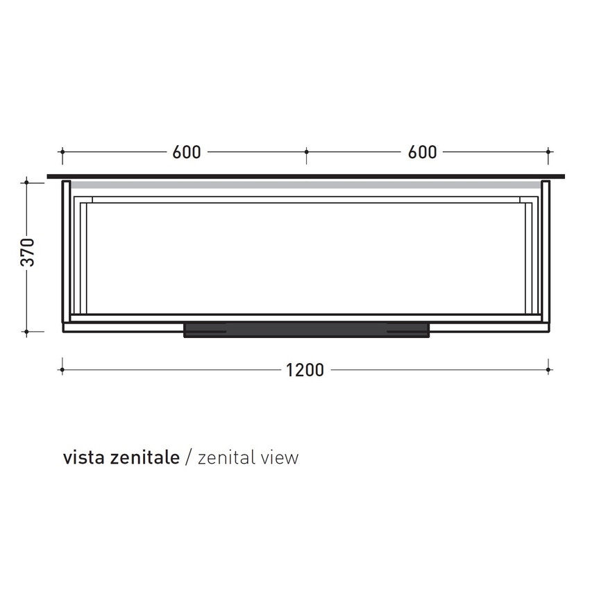 Immagine di Flaminia BOX base portalavabo sospesa, 1 cassetto, L.120 P.37 H.50 cm, con top e foro per lavabo da appoggio, finitura oj bianco BX944+BXPR38OJB