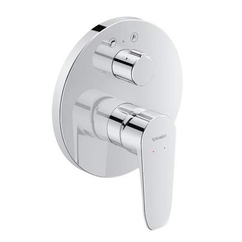 Immagine di Duravit B.1 miscelatore monocomando vasca a incasso con deviatore e combinazione di sicurezza finitura cromo B15210018010
