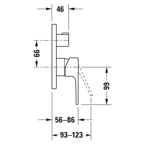 Immagine di Duravit B.1 miscelatore monocomando vasca a incasso con deviatore e combinazione di sicurezza finitura cromo B15210018010