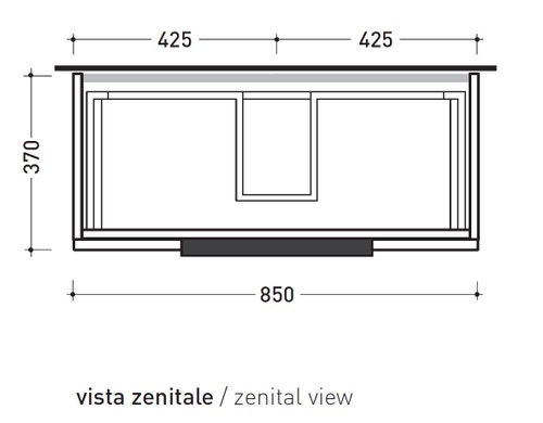 Immagine di Flaminia BOX base portalavabo sospesa, 2 cassetti, L.85 P.37 H.50 cm, con top e foro per lavabo da appoggio, finitura oj bianco BX814+BXPR38OJB