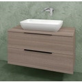 Immagine di Flaminia BOX base portalavabo sospesa, 2 cassetti, L.95 P.37 H.50 cm, con top e foro per lavabo da appoggio, finitura oj canapa BX826+BXPR38OJC