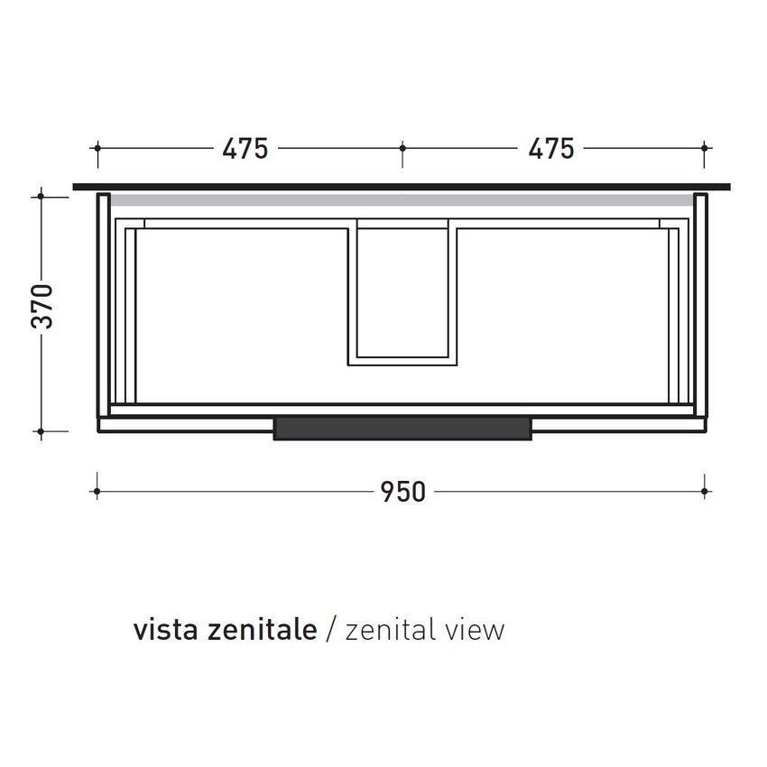 Immagine di Flaminia BOX base portalavabo sospesa, 2 cassetti, L.95 P.37 H.50 cm, con top e foro per lavabo da appoggio, finitura oj canapa BX826+BXPR38OJC