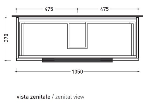 Immagine di Flaminia BOX base portalavabo sospesa, 2 cassetti, L.105 P.37 H.50 cm, con top e foro per lavabo da appoggio, finitura ok arly BX838+BXPR38ARL