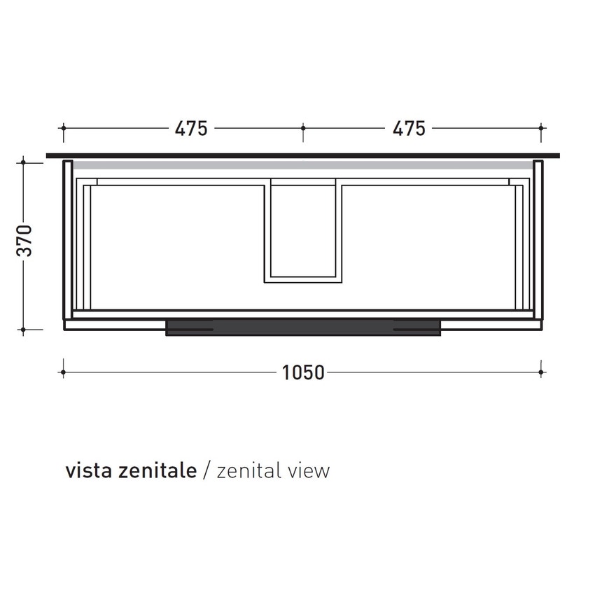 Immagine di Flaminia BOX base portalavabo sospesa, 2 cassetti, L.105 P.37 H.50 cm, con top e foro per lavabo da appoggio, finitura ok arly BX838+BXPR38ARL