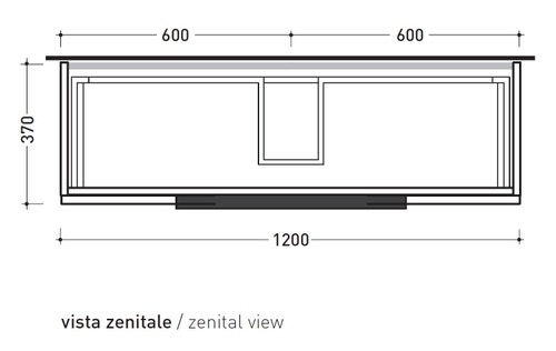Immagine di Flaminia BOX base portalavabo sospesa, 2 cassetti, L.120 P.37 H.50 cm, con top e foro per lavabo da appoggio, finitura oj bianco BX948+BXPR38OJB