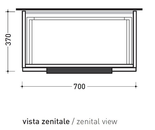 Immagine di Flaminia BOX base sospesa, 2 cassetti, L.70 P.37 H.50 cm, con top, finitura oj grigio BX424+BXPR38OJG