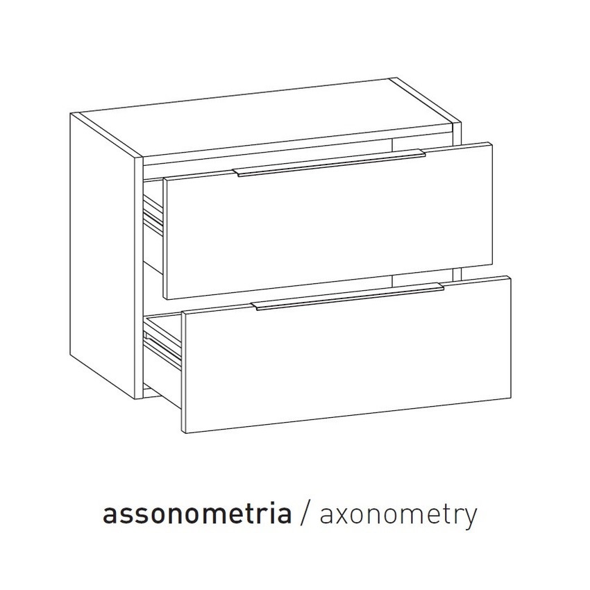 Immagine di Flaminia BOX base sospesa, 2 cassetti, L.70 P.37 H.50 cm, con top, finitura oj grigio BX424+BXPR38OJG