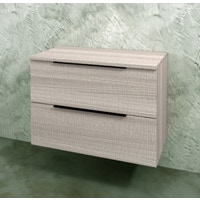 Immagine di Flaminia BOX base sospesa, 2 cassetti, L.70 P.37 H.50 cm, con top, finitura oj grigio BX424+BXPR38OJG