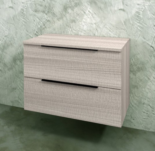 Immagine di Flaminia BOX base sospesa, 2 cassetti, L.70 P.37 H.50 cm, con top, finitura oj grigio BX424+BXPR38OJG