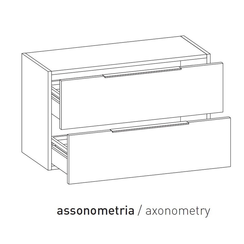 Immagine di Flaminia BOX base sospesa, 2 cassetti, L.85 P.37 H.50 cm, con top, finitura ok arly BX428+BXPR38ARL