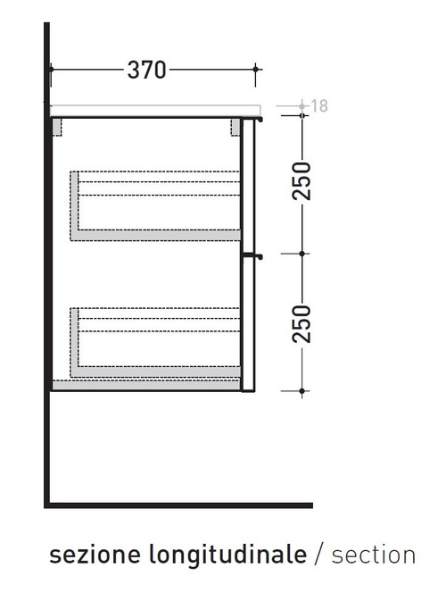 Flaminia BX304LOJB BOX armadio sospeso, 2 ante, L.35 P.37 H.162,5